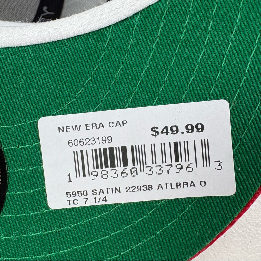 New Era Atlanta Braves Spring Satin 59FIFTY Fitted Hat Baseball Cap Adult 7 1/4 - Picture 8 of 8